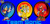 Size: 3316x1571 | Tagged: safe, artist:wilduda, knuckles the echidna, miles "tails" prower, sonic the hedgehog, sonic heroes, 2022, blue background, fly type icon, frown, goggles, looking at viewer, outline, power type icon, scarf, simple background, smile, sonic readventure trilogy, speed type icon, standing, team sonic, trio