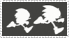 Size: 99x55 | Tagged: safe, artist:dbzbabe, sonic the hedgehog, 2011, animated, classic sonic, duo, gif, modern sonic, running, silhouette, sonic generations, stamp