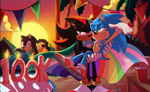 Size: 1916x1180 | Tagged: safe, artist:bluetakrush, shadow the hedgehog, sonic the hedgehog, oc, 2025, abstract background, cake, candle, cape, carrying them, flag, frown, gay, gay pride, mlm pride, outdoors, pride, pride flag, shadow x sonic, shipping, signature, smile, sunset, top surgery scars, trans pride, transgender, trio
