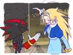 Size: 1897x1423 | Tagged: safe, artist:hanibananeez, maria robotnik, shadow the hedgehog, duo