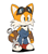 Size: 2202x2505 | Tagged: safe, artist:jaqartdood, miles "tails" prower, fox, 2025, brown gloves, clothes, cute, fingerless gloves, goggles, holding something, looking offscreen, male, missing limb, overalls, signature, simple background, smile, solo, standing, tailabetes, white background, wrench