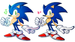 Size: 5757x3234 | Tagged: safe, artist:mercadex_8, sonic the hedgehog, 2025, duality, heart, looking at viewer, simple background, smile, solo, standing, star (symbol), white background