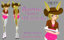 Size: 1127x709 | Tagged: safe, artist:petite-neko-kitsune, bunnie rabbot, human, humanized, mmd