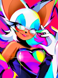 Size: 1536x2048 | Tagged: safe, artist:kuroiyuki96, rouge the bat, glasses