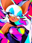 Size: 1536x2048 | Tagged: safe, artist:kuroiyuki96, rouge the bat, glasses