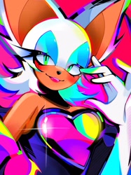 Size: 1532x2048 | Tagged: safe, artist:kuroiyuki96, rouge the bat, alternate version