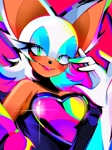Size: 1532x2048 | Tagged: safe, artist:kuroiyuki96, rouge the bat, alternate version