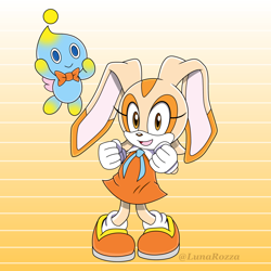 Size: 1500x1500 | Tagged: safe, artist:lunarozza, cheese (chao), cream the rabbit
