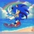 Size: 1999x2048 | Tagged: safe, artist:vesperiian, sonic the hedgehog, bird, hedgehog, beach, cloud, clouds, literal animal, male, ocean, rainbow, sand, solo, starfish, water
