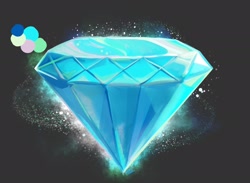 Size: 2348x1716 | Tagged: safe, artist:lemonade-pop, chaos emerald, glowing, no person, simple background