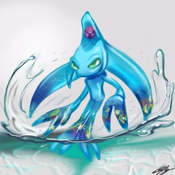 Size: 2500x2500 | Tagged: safe, artist:lemonade-pop, chaos, coral, fish, ocean, solo, underwater, water