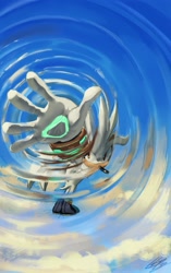 Size: 1669x2660 | Tagged: safe, artist:lemonade-pop, silver the hedgehog, hedgehog, cloud, clouds, levitating, male, solo, telekinesis
