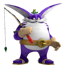 Size: 473x473 | Tagged: safe, artist:amyrose2031, big the cat, froggy, sonic prime, 2023, 3d, animated, duo, fishing pole, gif, holding something, looking at viewer, mouth open, on head, open smile, simple background, smile, standing, transparent background