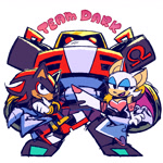 Size: 2000x2000 | Tagged: safe, artist:cigardoesart, e-123 omega, rouge the bat, shadow the hedgehog, sonic heroes, 2025, arms folded, cute, english text, female, frown, holding them, looking at viewer, male, mouth open, omegabetes, one fang, open smile, robot, rougabetes, shadowbetes, simple background, sitting, sketch, smile, standing, team dark, trio, white background