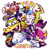 Size: 2000x2000 | Tagged: safe, artist:cigardoesart, charmy bee, espio the chameleon, vector the crocodile, sonic heroes, 2025, charmabetes, clenched fist, cute, english text, espibetes, flying, frown, holding something, looking at viewer, looking offscreen, male, males only, mid-air, ninja star, sketch, smile, team chaotix, trio, trio male, vectorbetes, wink