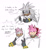 Size: 1080x1172 | Tagged: safe, artist:pokeypoqi, amy rose, silver the hedgehog, oc, oc:ari the hedgehog, hedgehog, 2025, baby, dialogue, english text, faic, fankid, floppy ears, holding them, hospital bed, implied mpreg, implied pregnancy, meme, nine months in my womb, parent:amy, parent:silver, parents:silvamy, shipping, silvamy, simple background, smile, squinting, straight, talking, trio, white background