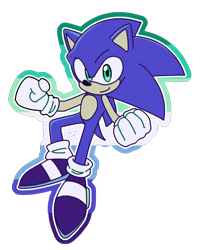 Size: 1178x1462 | Tagged: safe, artist:itz-pandora, sonic the hedgehog, 2025, clenched fists, gay, limited palette, looking at viewer, mlm pride, outline, pride, pride flag, simple background, smile, solo, transparent background