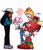 Size: 1756x2048 | Tagged: safe, artist:just_marcyart, artist:justmarcysstuff, knuckles the echidna, maddie wachowski, miles "tails" prower, sonic the hedgehog, echidna, fox, hedgehog, human, 2025, english text, female, looking at each other, male, mother's day, mouth open, movie style, on head, open smile, quartet, simple background, smile, team sonic, white background, wuartet