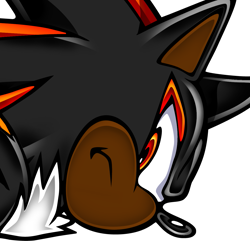 Size: 1251x1204 | Tagged: safe, artist:blackeditsgalore, artist:yuji uekawa, editor:blackeditsgalore, shadow the hedgehog, 2023, edit, frown, icon, looking at viewer, simple background, solo, transparent background, uekawa style