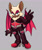 Size: 1667x1989 | Tagged: safe, artist:frostiios, rouge the bat, 2023, dark skin, ear piercing, earring, grey background, lidded eyes, looking at viewer, mouth open, one fang, open smile, simple background, smile, solo, standing