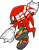 Size: 543x688 | Tagged: safe, artist:hydrocities-left, artist:yuji uekawa, editor:hydrocities-left, knuckles the echidna, 2019, black edit, dark skin, edit, simple background, solo, transparent background, uekawa style