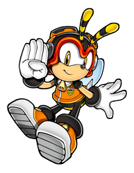 Size: 5236x6788 | Tagged: safe, artist:yuji uekawa, charmy bee, absurd res, looking at viewer, official artwork, simple background, smile, smiling at viewer, solo, transparent background, uekawa style