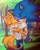 Size: 2400x3000 | Tagged: safe, artist:xx-sketchy-xx, miles "tails" prower, sonic the hedgehog, fox, hedgehog, 2025, abstract background, blushing, bruise, carrying them, crying, daytime, duo, eyes closed, forest, holding each other, hugging, injured, male, messy fur, mouth open, open mouth, outdoors, scuff mark, smile, standing, tears, tears of happiness, tree