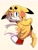 Size: 1536x2048 | Tagged: safe, artist:nutty__fox, miles "tails" prower, fox, 2024, costume, crossover, kigurumi, looking at viewer, male, onesie, pikachu, pokemon, simple background, solo, white background