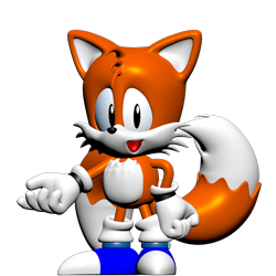Size: 1980x1980 | Tagged: safe, artist:tjtheredgator, miles "tails" prower, 2024, 3d, blender (medium), blue shoes, classic tails, hand on hip, looking at viewer, mouth open, open smile, simple background, smile, solo, standing, transparent background