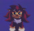 Size: 1145x1050 | Tagged: safe, artist:sonicattos, shadow the hedgehog, 2024, cheek fluff, crying, dark skin, faic, floppy ears, looking at viewer, purple background, sad, simple background, solo, standing, tears, tears of sadness, yellow sclera