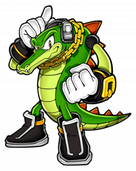 Size: 953x1198 | Tagged: safe, artist:yuji uekawa, vector the crocodile, official artwork, solo