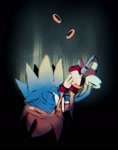 Size: 1007x1280 | Tagged: safe, artist:renstuff, shadow the hedgehog, sonic the hedgehog, 2024, black background, duo, falling, gay, hugging, shadow x sonic, shipping, simple background