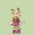 Size: 423x441 | Tagged: safe, artist:oakglove, saffron bee, bee, 2025, eyelashes, female, green background, looking offscreen, simple background, sketch, smile, solo, standing