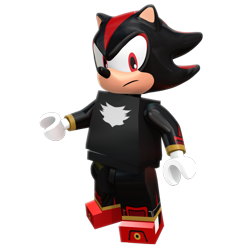 Size: 2000x2000 | Tagged: safe, artist:nibroc-rock, shadow the hedgehog, 2018, 3d, frown, lego dimensions, looking at viewer, simple background, solo, standing, transparent background