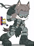 Size: 1280x1707 | Tagged: safe, artist:shootyrefutey, wolf, 2024, bandana, boots, crossover, male, metal gear, mobianified, simple background, solid snake, solo, tactical gear, white background
