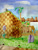 Size: 689x900 | Tagged: safe, artist:dragoncrescent, green hill zone, 2008, bridge, daytime, flower, grass, loop, monitor, mountain, mountain range, no characters, palm tree, ring, rock, scenery, traditional media, tree, water, watercolor, waterfall