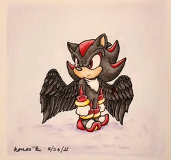 Size: 2048x1910 | Tagged: safe, artist:thegreendragongirl, shadow the hedgehog, wings