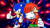 Size: 1192x670 | Tagged: safe, artist:soniclover82, knuckles the echidna, sonic the hedgehog, echidna, hedgehog, 2024, abstract background, duo, male, thumbs up, wallpaper
