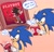 Size: 2048x1975 | Tagged: suggestive, artist:sabbathundead, shadow the hedgehog, sonic the hedgehog, bunny suit, fishnets, gay, playboy, reading, seductive, shadow x sonic, shipping