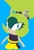 Size: 806x1182 | Tagged: safe, artist:maurofonseca, artist:ppdppl_art, surge the tenrec, tenrec, 2022, belt, blue background, ear piercing, female, hairband, idw, lineless, looking at viewer, pants, simple background, solo