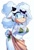 Size: 2803x4096 | Tagged: safe, artist:nikkikaji, lanolin the sheep, bikini, simple background, solo, sweatdrop, white background