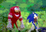 Size: 500x350 | Tagged: safe, knuckles the echidna, sonic the hedgehog, echidna, hedgehog, animated, blinking, duo, gif, jaw drop, male, screencap, shocked, sonic boom (tv)