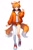 Size: 512x768 | Tagged: safe, ai art, miles "tails" prower, human, asymmetrical clothes, asymmetrical legwear, blue eyes, humanized, jacket, male, official style, orange hair, partially humanized, shirt, shorts, simple background, single leg pantyhose, sneakers, socks, solo, white background