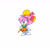 Size: 1080x1080 | Tagged: safe, artist:popfizzxd, amy rose, hedgehog, 2025, :>, amybetes, classic amy, classic sonic (universe), cute, hammer, heart, heart nose, looking offscreen, piko piko hammer, simple background, smile, solo, standing, white background