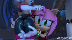 Size: 1920x1080 | Tagged: suggestive, artist:ariissad, amy rose, rouge the bat