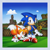 Size: 1920x1920 | Tagged: safe, artist:_nav_o, artist:justnav04, miles "tails" prower, sonic the hedgehog, green hill zone, 2023, abstract background, bending over, border, classic sonic, classic style, classic tails, clouds, cute, daytime, duo, flower, grass, headpats, looking at each other, mouth open, open smile, outdoors, signature, smile, smiling at each other, standing, sunflower