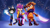 Size: 4000x2250 | Tagged: safe, artist:adairyaskie, oc, cat, hedgehog, 2025, abstract background, absurd res, clenched teeth, clothes, crossover, frown, heterochromia, holding something, huntr/x, k-pop demon hunters, looking at viewer, mira (k-pop demon hunters), rumi (k-pop demon hunters), smile, standing, sword, trio, weapon, zoey (k-pop demon hunters)