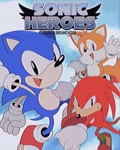 Size: 1284x1604 | Tagged: safe, artist:radical dreamcaster, knuckles the echidna, miles "tails" prower, sonic the hedgehog, sonic heroes, 2023, abstract background, mid-air, ova style, posing, redraw, sky background, smile, smiling at viewer, style emulation, team sonic, trio