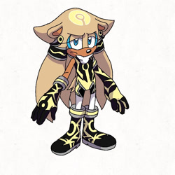 Size: 720x720 | Tagged: safe, artist:endercatagz, gold the tenrec, frown, simple background, solo, white background