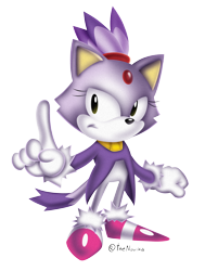 Size: 3850x5082 | Tagged: safe, artist:thenovika, blaze the cat, 2022, classic blaze, classic style, clenched fist, frown, lineless, looking offscreen, pointing, simple background, solo, standing, transparent background